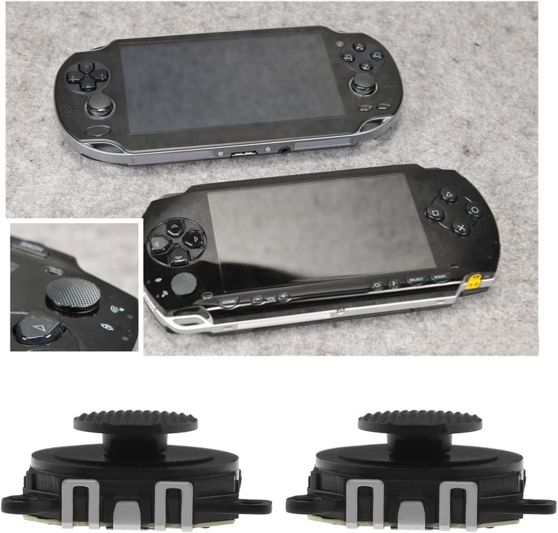 ECSiNG 2Pcs 3D Button Analog Joystick Stick Replacement Compatible with PSP 1000 3D Analogue Joystick Control Button Plastic Black - Image 3